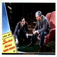 Sherlock Holmes se suočava s smrću s lijeve basiljke Rathbone Nigel Bruce Movie Poster Masterprint