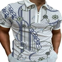 Luxplum mens majice prednji zip ljetni vrhovi kratki rukav polo majica Atletska majica Sport Bluuse