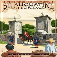 FL OZ Keramička krigla, St. Augustine, Florida, Gradske kapije, perilica posuđa i mikrovalna pećnica