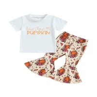Biekopu Baby Girl Ljeto odijelo Majica kratkih rukava + set hlača od bundeve