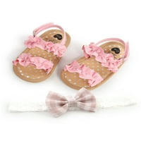 Dječje sandale za djecu Djevojke djevojke elastične kaiševe sandale ružičaste sa kosom sa kosom 4c