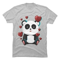 Sok Panda Valentines Dan Tee Muške Crne - Dizajn ljudi 3xl