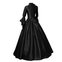 Yubnlvae Haljine za žene Vintage Retro gotičke haljine s dugim rukavima Duge haljine - plava
