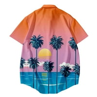 Havajska majica casual gumb dolje majica kratkih rukava za odmor za odmor tropska ljetna majica