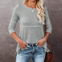 Akiihool žene džemper vrhovi ženski vrat pleteni džemper s dugim rukavima dugih rukava s rukavima pulover