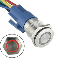 Prekidač za zatvaranje gumba prekidač 12V DC isključen od nehrđajućeg čelika LED samo-zaključavanje