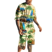 Muškarci Brzi suhi 3D kratkih rukava kratkih rukava kratke plaže Tropska havajska tijela Sportski kratke