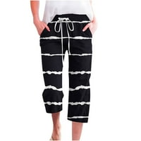 Fartey gromobrani danas ženske pamučne posteljine pantalone džepove elastičnih struka opuštene hlače