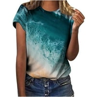 Zkozptok ženske vrhove Ljetni trendy s kratkim rukavima labav bluza Kamena gradijentne košulje