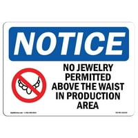 Noti znak - OBAVIJEST NO nakit iznad struka u proizvodnom području
