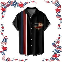 Košulje za muškarce Dan nezavisnosti Proslava Ležerne prilike za nevolje s delimičnim gumbom za print