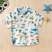 ROVGA Ljetni dječaci Djevojke Toddler Majice Malo i veliko dugme Dole Havaii košulje Kratki rukav Tropical