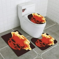 Lobanja u vatri Rugljači za kupaonicu Set za kupanje Contour mat i toaletni poklopac poklopca
