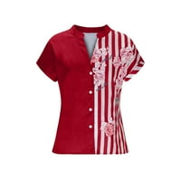 Ženski kratki rukav up bluzene majice Ležerne prilike Letnje V izrez T-majica sa ovratnikom Tun je tunike