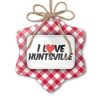 Božićni ukras I Love Huntsville Red Plaid Neonblond