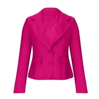 Blazers za žensko čišćenje Business Casual Sud Jacket Ženske dame Solid Swood down Ogrlica s dugih rukava