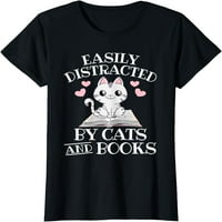 Lako ometaju mačke i knjige Funny Cat Book Lover Majice Majice