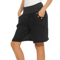 Yubatuo kratke hlače za žene, Ležerne prilike, visoke elastičnosti mekane udobne kratke hlače sa džepovima