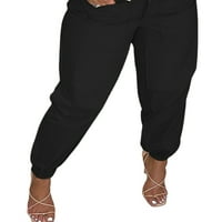 Ženski dugme sa zatvaračem Džepni džepni dizajn nagledne čvrste ležerne hlače