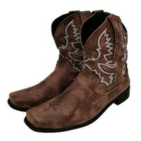 Harsuny Cowgirl čizme Žene široke teleće zapadne kaubojske čizme Brown 6