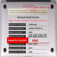 Kaishek Hard Case Cover Compatibible MacBook Pro 14 sa XDR displejnom dodirnom ID-u tipa C + crni poklopac