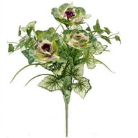 Divio se prirodom ABN1B015-GN-PUR umjetni ukrasni kupusni ukrasni ruža, zelena i ljubičasta