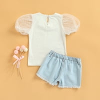 Djeca dječja dječja djevojaka Proljeće Ljeto Čvrsti pamučni kratki kratke hlače Traperice postavljaju odjeću za 4 godine