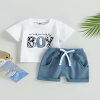 Bagilaanoe Toddler Baby Boy kratke hlače Postavite kratki rukav Cartoon Ispis majica + kratke hlače