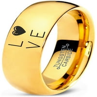 Volfram Love Heart Heart Heart-a Pozitivne emocije BAND prsten Muškarci Žene Udobne cipele 18K žute zlatne kupole Polirano