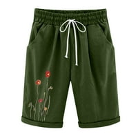 Wendunide kratke hlače za žene Floral Ispiši ljeto Visoki stručni otisci Pamučne platnene hlače plus