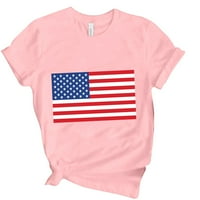 Gyujnb Žene košulje Američka zastava Žene NevestE-dnevne košulje za žene za žene Bluze za žene okrugle