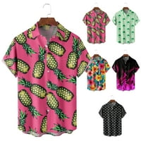 Muške i velike muške Aloha gumb dolje majice, smiješna odjeća za odmor za muškarce žene
