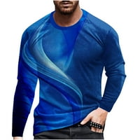 Muški majica s dugim rukavima Casual Crewneck Dukserica Pulover tiskane majice Bluze Slim Fit Workout