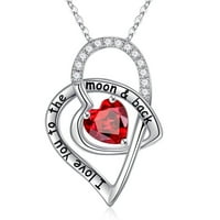 Ljubavna privjesna ogrlica za molu Sterling Srebrna ogrlica od srebrnog rođenog kamena dana za valentine