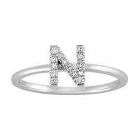 Araiya 10k Bijeli zlatni dijamant n Početni prsten za bend za žene veličine 6