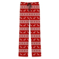 B91XZ Muške posteljine hlače Božićne muške casual pantalone Padžama hlače sa crtežom i džepovima Božićni