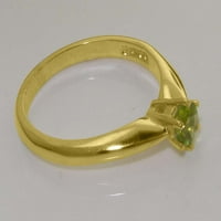Britanci napravio 14k žuto zlato Real Prirodni Prsten za angažman peridot - Opcije veličine - Veličina 8