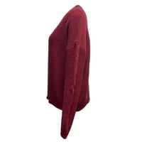 Ženski Chunky Cardigan kabel pleteni džemper prevelizirani otvoreni front kardigan džemperi vino crveno m
