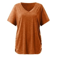 Wefustisd bluze za žene kratkih rukava V izrez obični u boji meko labavi ugradnju ljetnih majica za