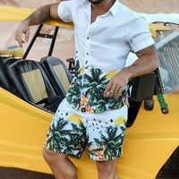 Odijela za muške modne ležerne prilike od tiskanih kratkih rukava kratkim rukavima Havajska plaža