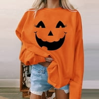 Jikolililili Ženska Halloween vrhovi ženske halloween modni jesen otisnuta labava bluza s dugim rukavima