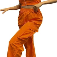 Douhoow Baggy Cargo hlače za žene ravno hlače za ravnoteže ležerne pantalone