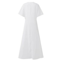 Haljine za žene plus veličine ženski a-line klirens cvjetni V-izrez kratki rukav dužina gležnja plaža