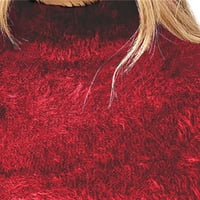 Žene Fau Mohair Furry Crop Top Sweet Turtleneck Fall bluza