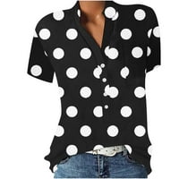 B91XZ casualske majice za ženske majice za žene kratkih rukava majice vrhovi modni casual v vrat labav