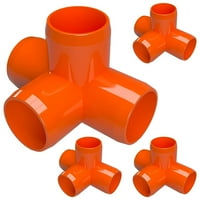 1 4-smjerni PVC tee narančasti u narančastoj boji, 1.315 Stvarni id ,, USA, UV otporan, otporan na udarce,