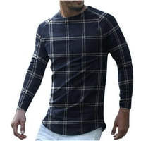 Gathrrgyp MENS PLUS veličina T-majica, muški modni casual pulover okruglog vrata tiskani majica s dugim