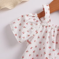 Mikrdoo Little Girls Odjeća Ljeto OOTD cvjetni remen za luk Elastične kratke hlače NiceApPaepPapel odijelo ružičaste 5- godine