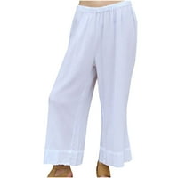 Široke joge hlače za žene za žene slobodne udobne flare sa džepovima visokog struka