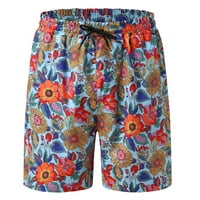 Wofedyo Muške hlače Muške opruge za odmor za odmor Plaža Havaji Print Laceup Shorts Muški duksevi